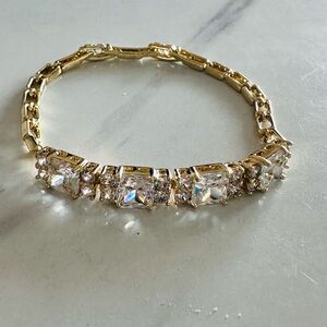 Princess Cut CZ Link Bracelet